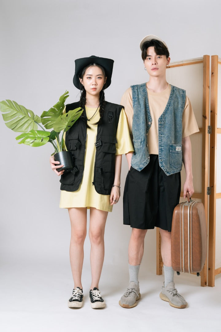 Technical Cargo Vest in Black