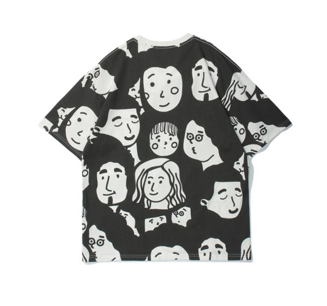 Cartoon Face Oversized Tee