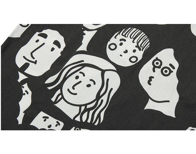 Cartoon Face Oversized Tee