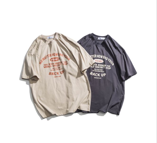 Heart Oversized Tee in Grey