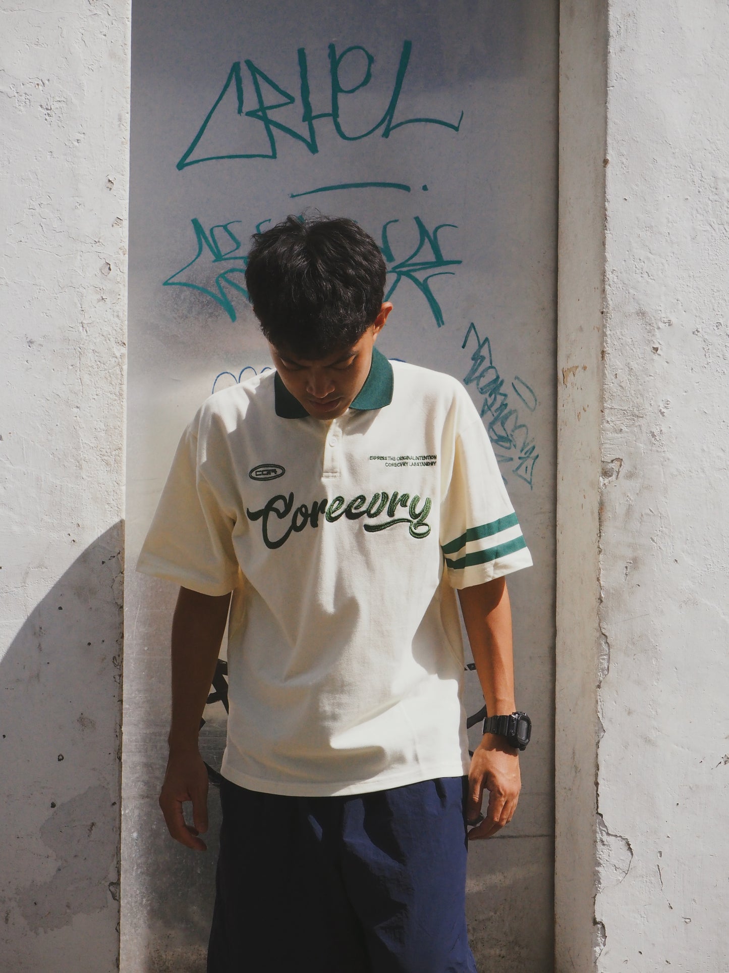 Corecvry Embroidery Collar Shirt