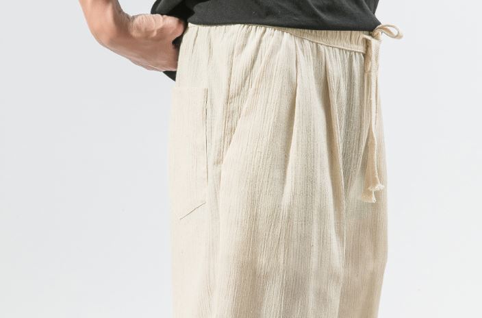 Linen Cuffed Pant in Khaki
