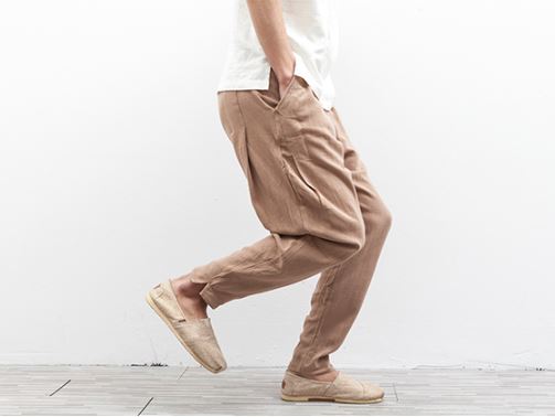 Linen Relaxed Pant in Brown