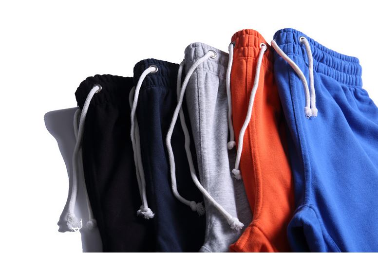 Cotton Drawstring Shorts in Orange