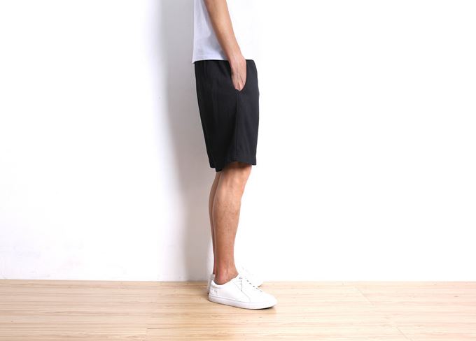 Cotton Drawstring Shorts in Black