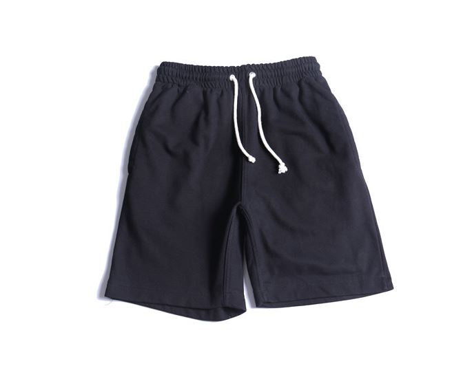 Cotton Drawstring Shorts in Black