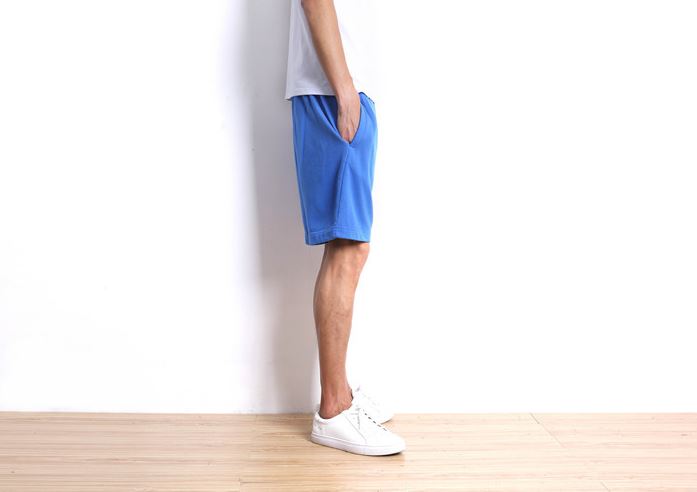 Cotton Drawstring Shorts in Blue