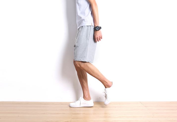 Cotton Drawstring Shorts in Grey