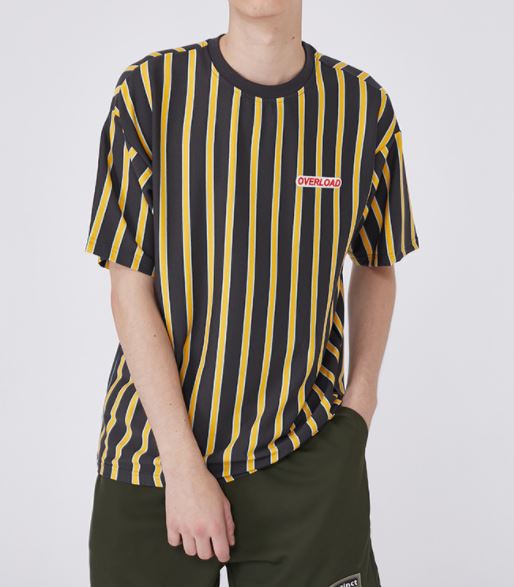 Overload Striped Tee in Yellow