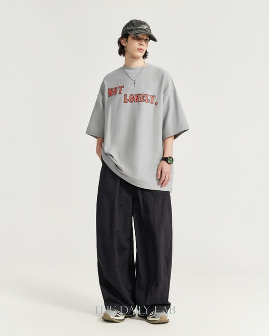 Not Lonely Oversized Tee in Grey