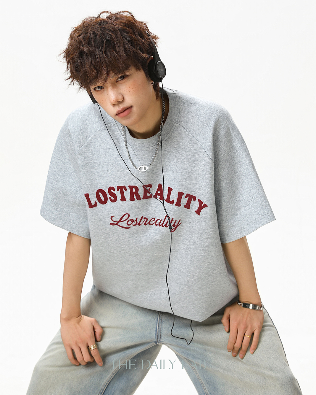 Lost Reality Vintage Graphic Tee in Dark Grey