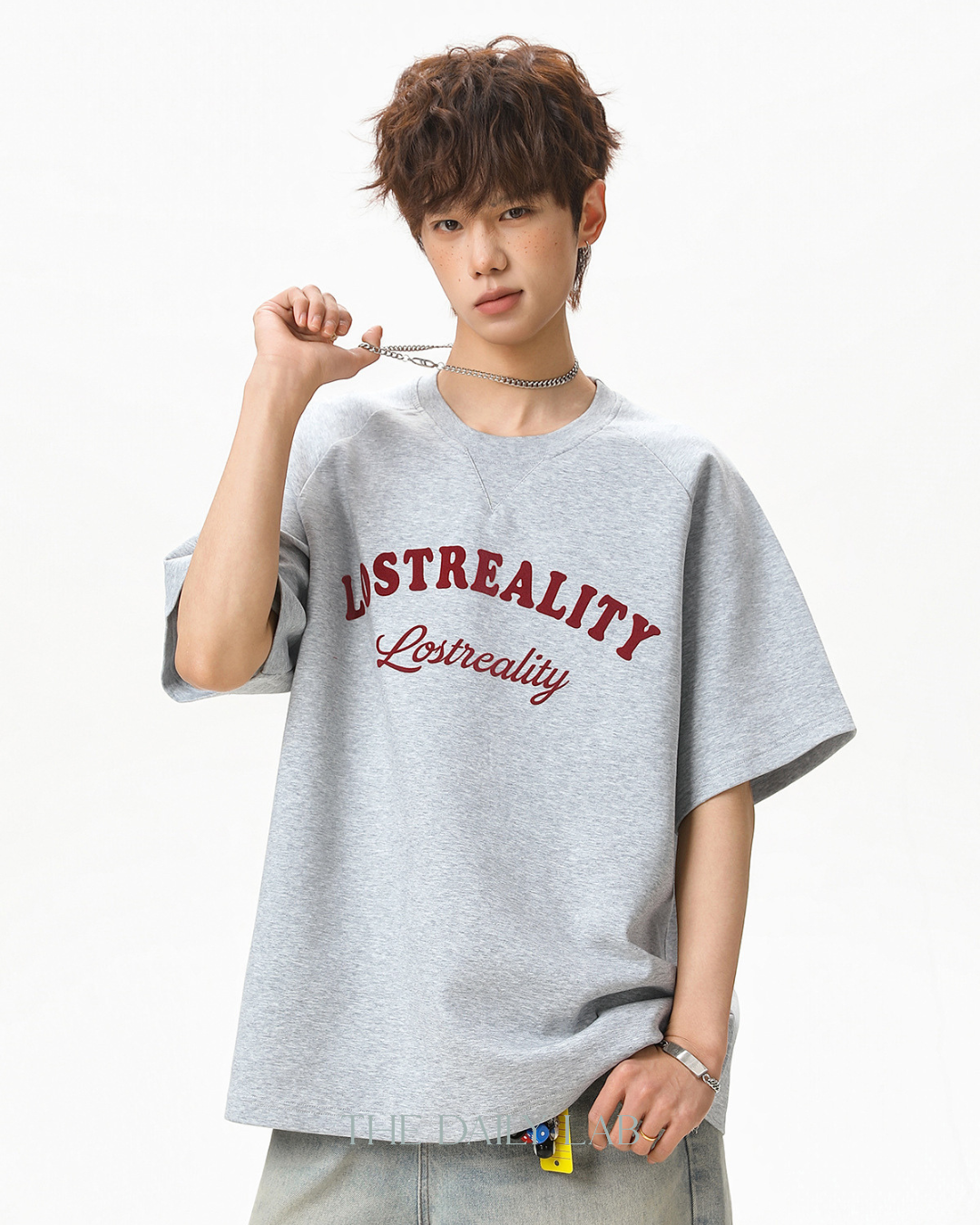 Lost Reality Vintage Graphic Tee in Dark Grey