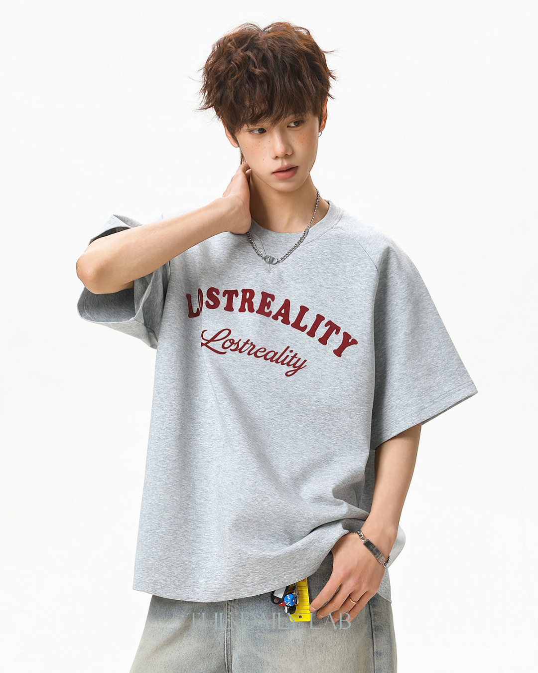 Lost Reality Vintage Graphic Tee in Dark Grey