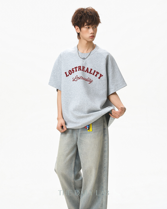 Lost Reality Vintage Graphic Tee in Dark Grey