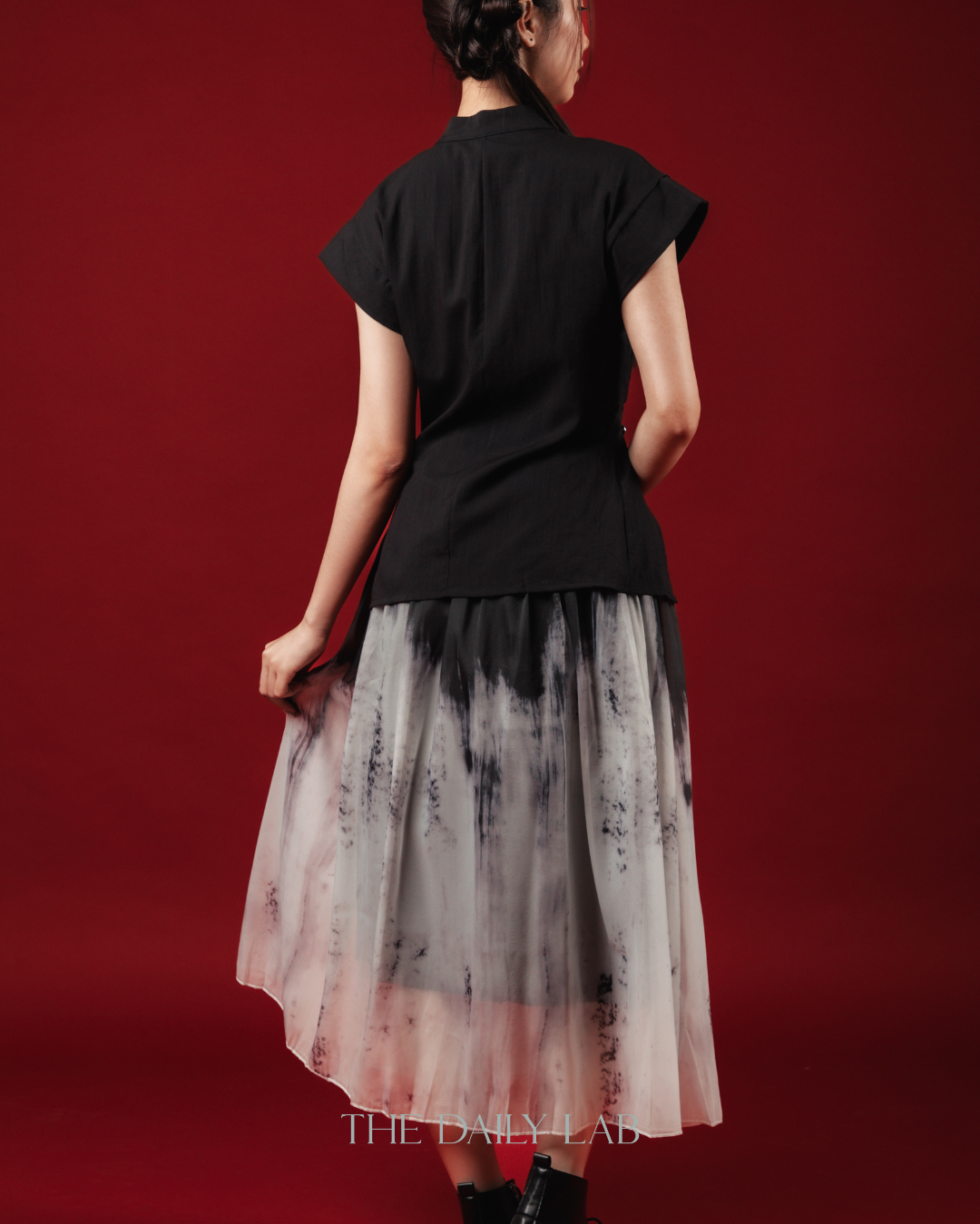 Asymmetric Slit Button Blouse