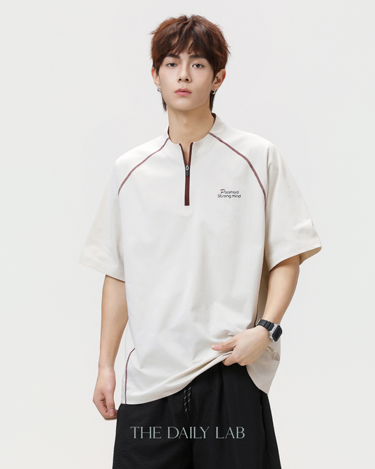 Pacehard Half-Zip Tee in Beige