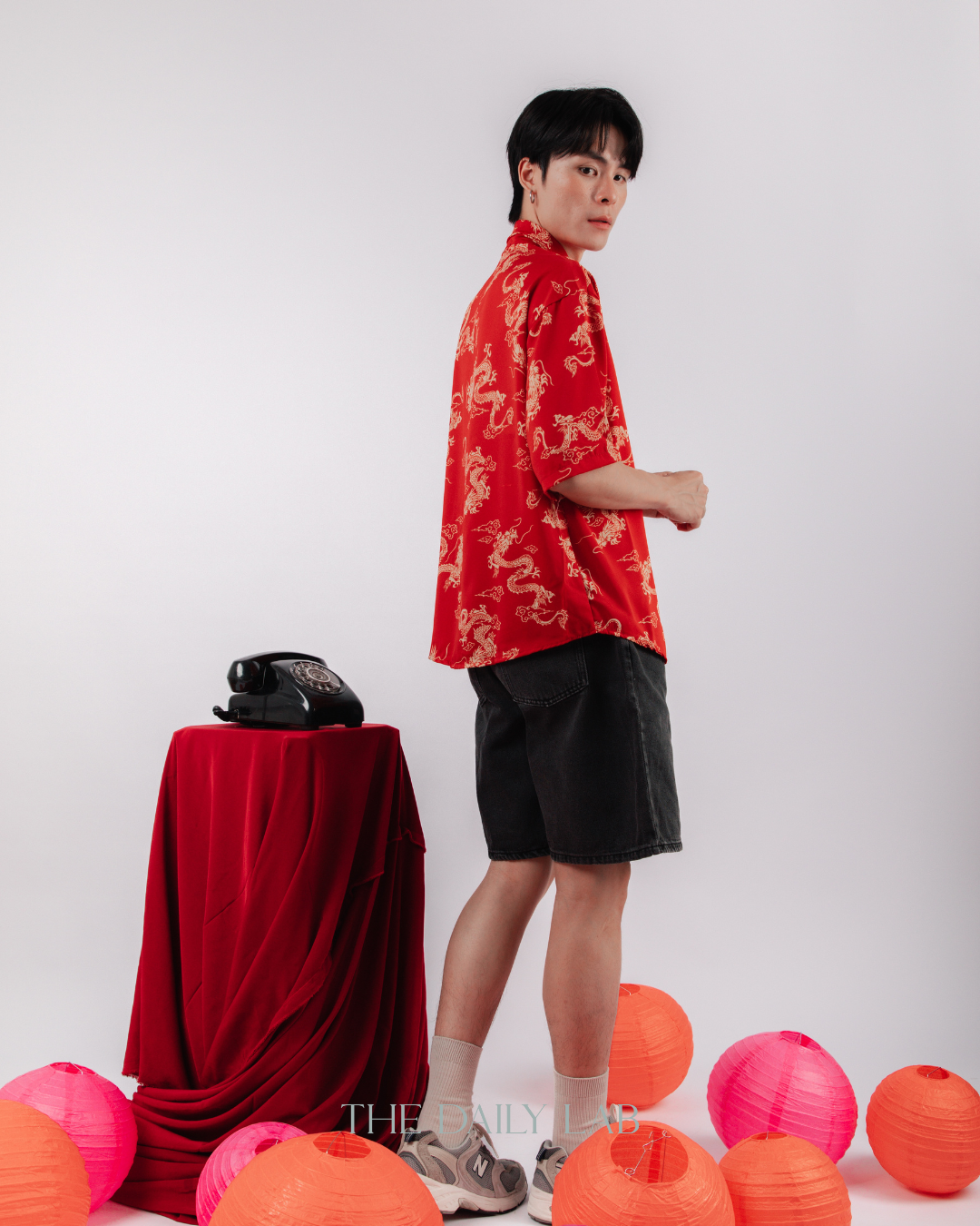 Gold Dragon Chinese Shirt in Red