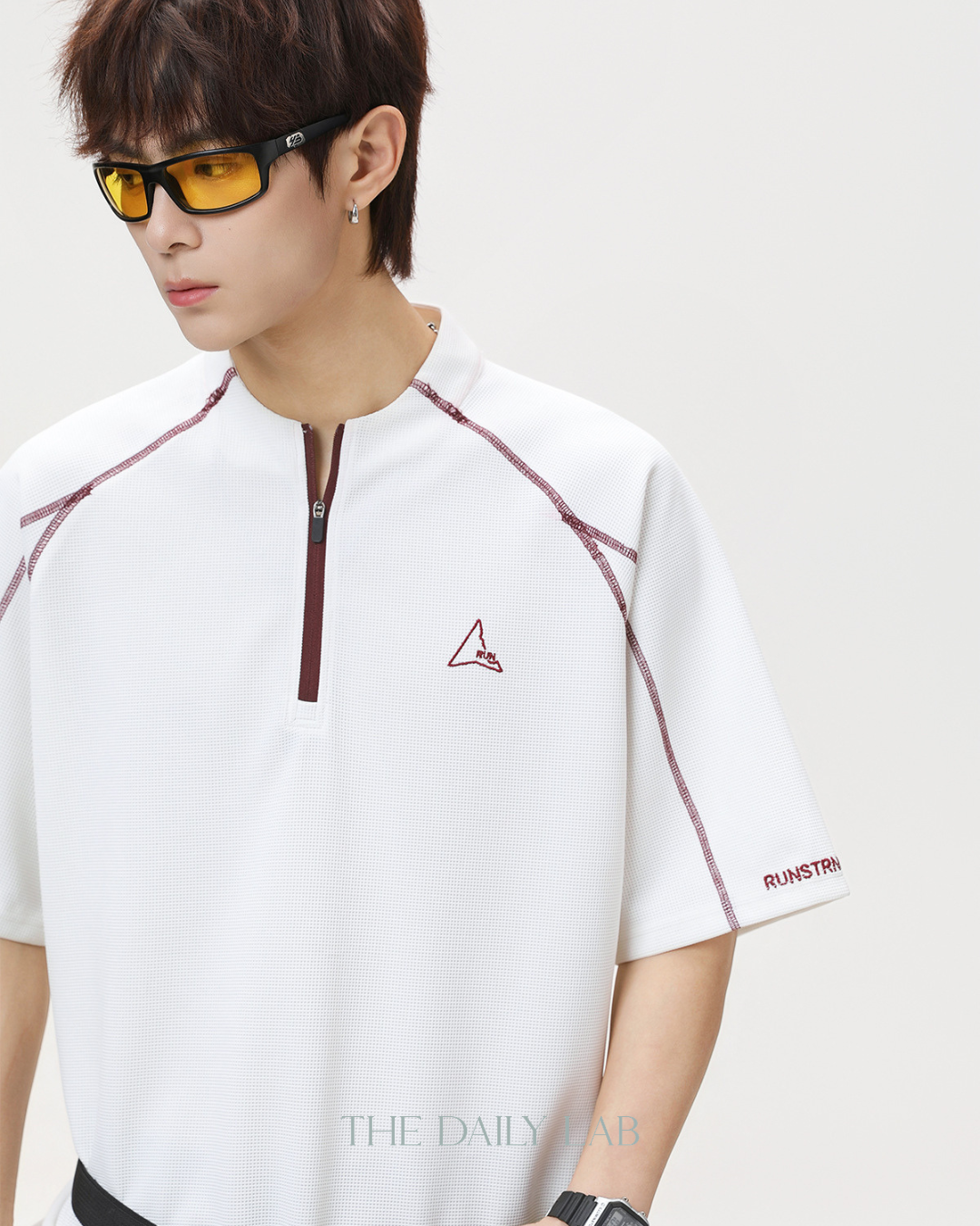 Active Cool Half-Zip Tee in White