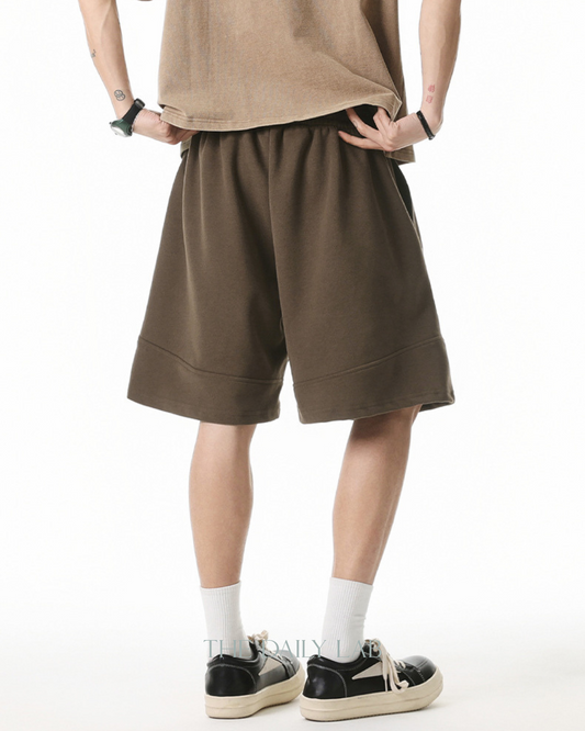 Vintage Patchwork Embroidered Shorts in Coffee