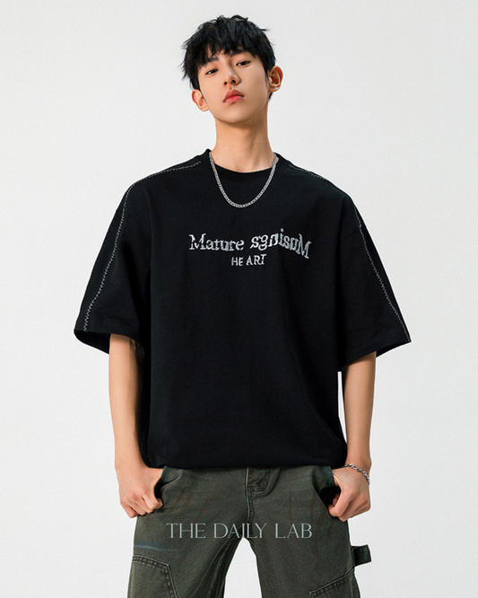 Mature Sgnisum Cotton Tee in Black