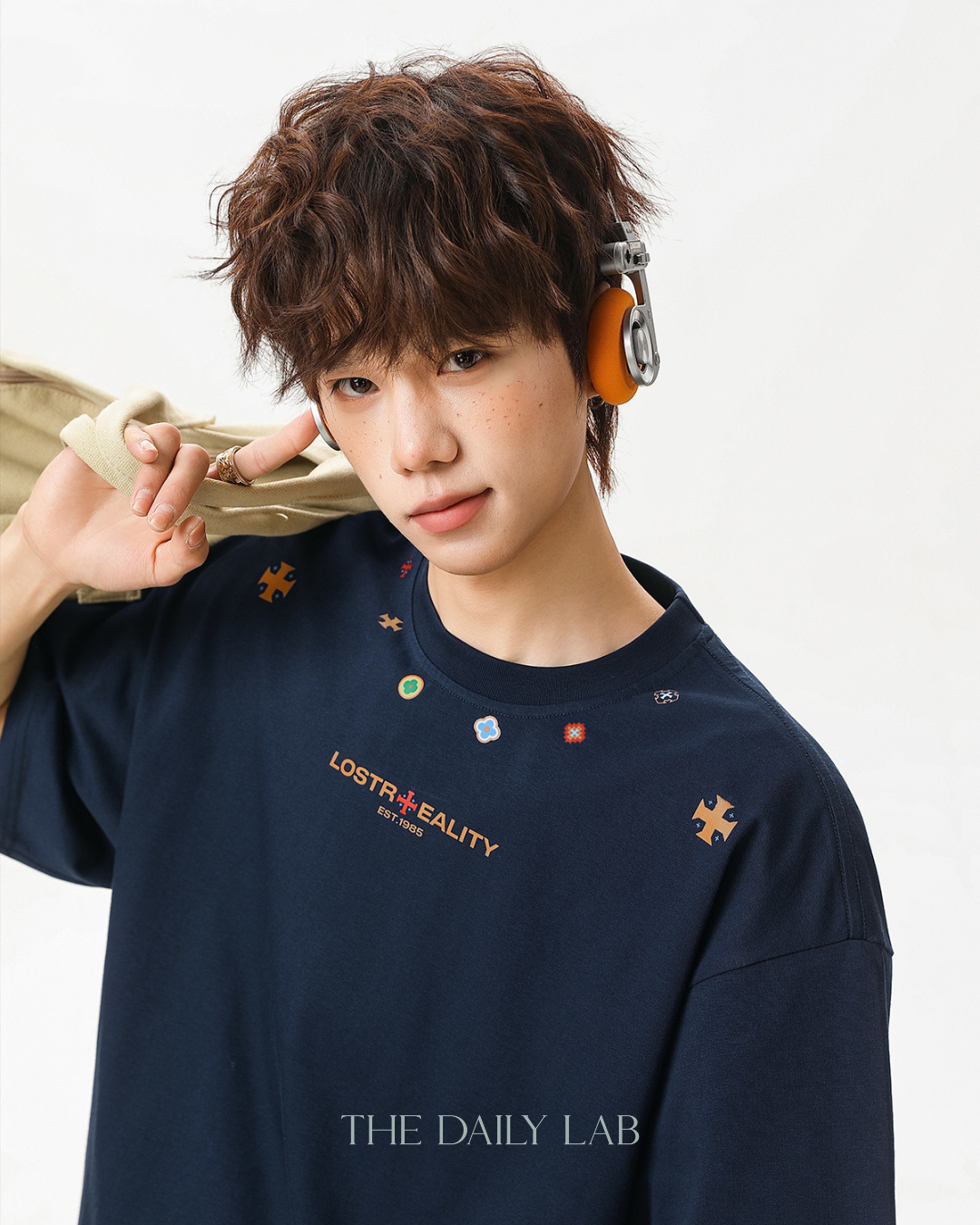 Lost Reality Oversized Tee in Navy