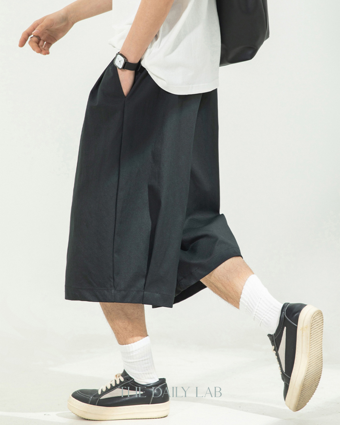 Balance Pleat Shorts in Black