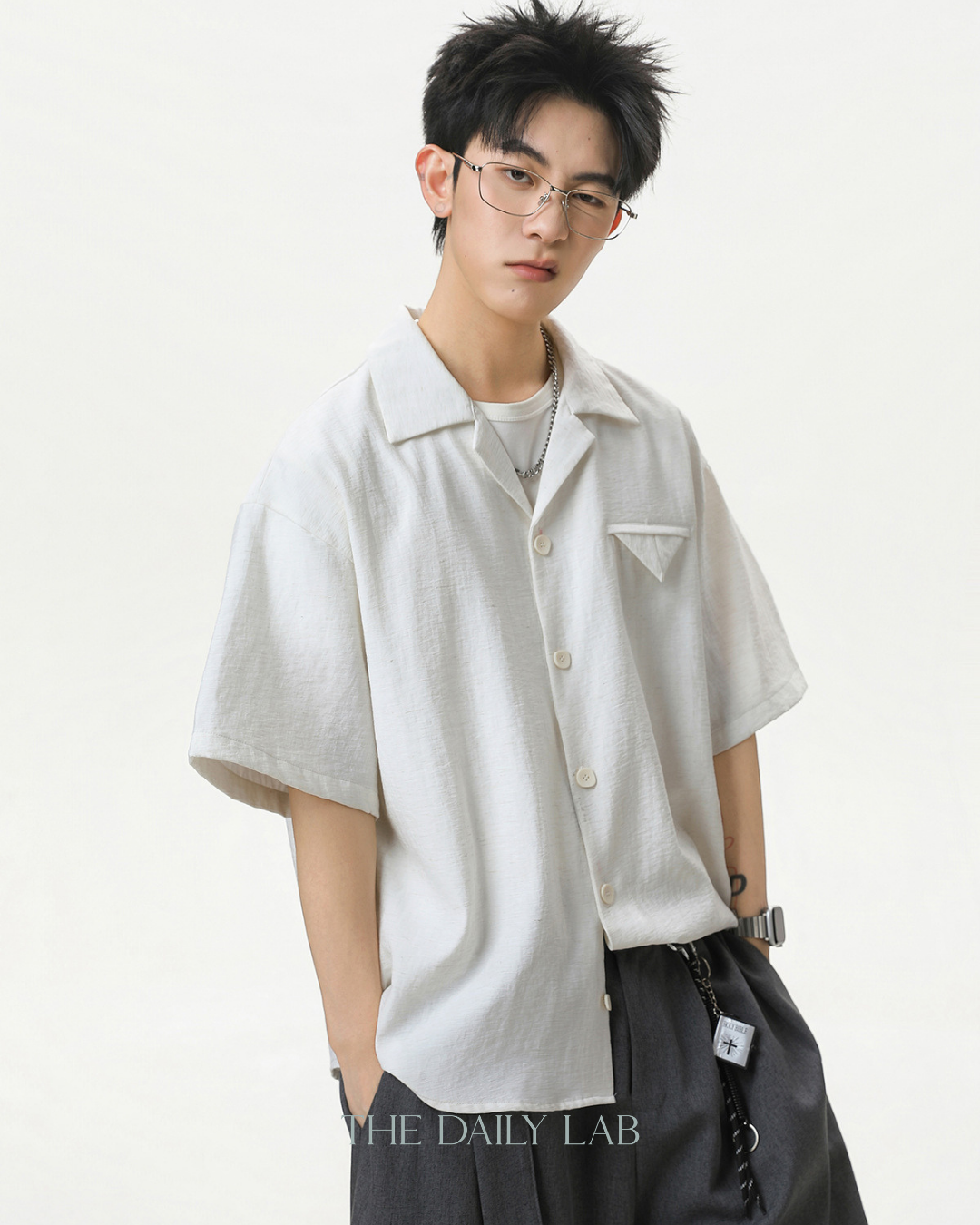 Zen Texture Camp Shirt in White