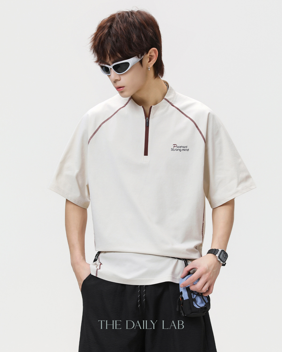 Pacehard Half-Zip Tee in Beige