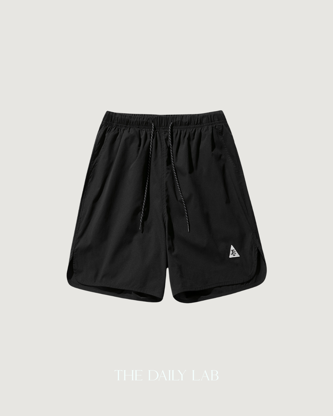 Loose Embroidered Drawstring Shorts in Black