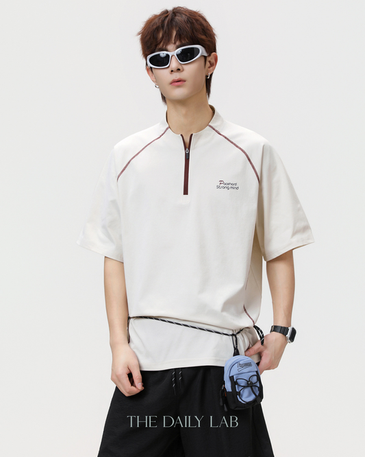 Pacehard Half-Zip Tee in Beige