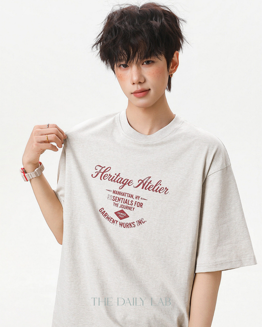 Heritage Atelier Graphic Tee in Oatmeal