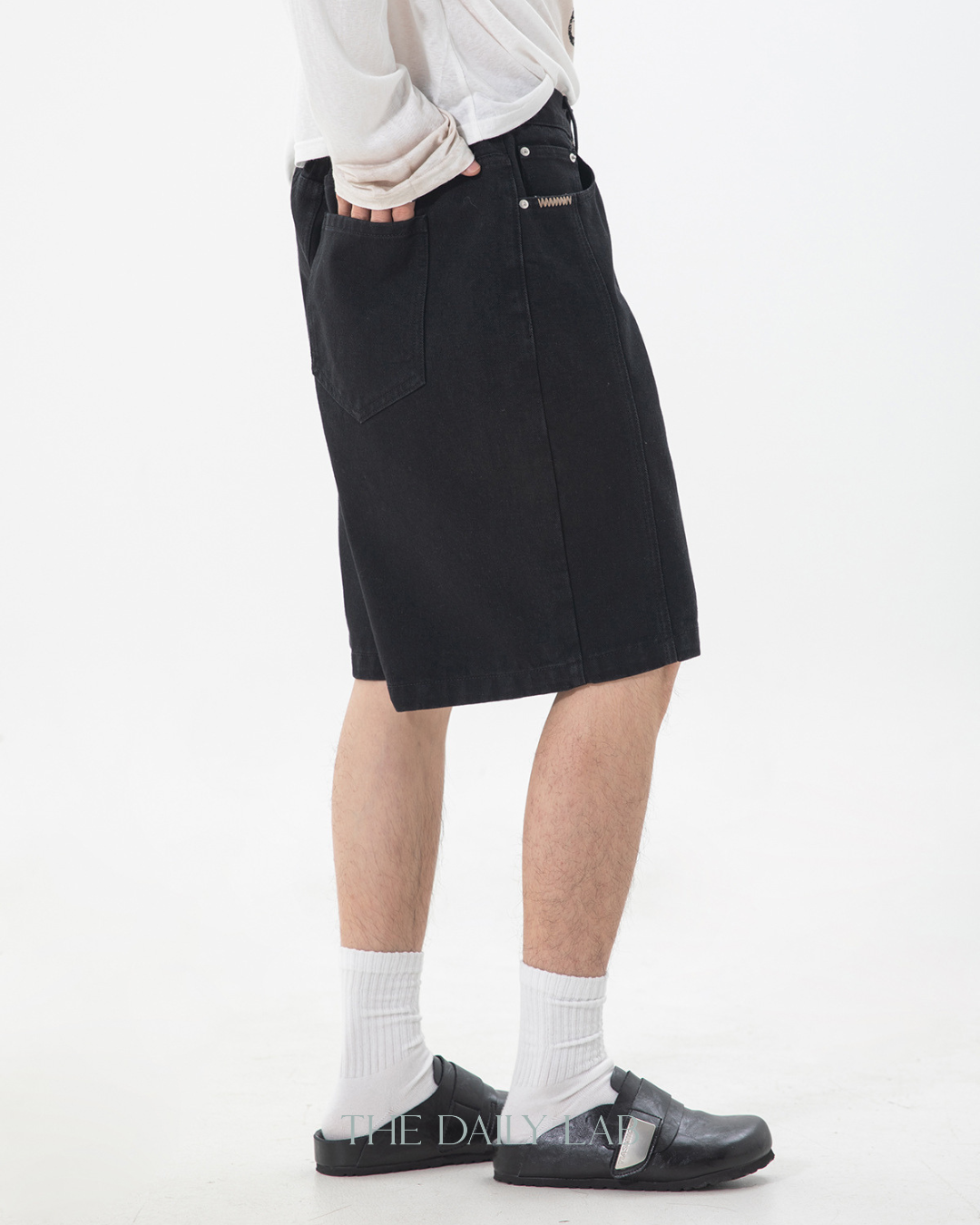 Twill Utility Shorts in Black