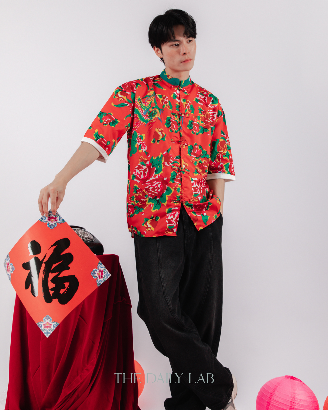 Prosper Dragon Print Shirt in Red