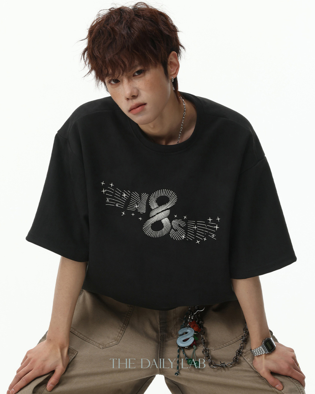 Infinity Motion Graphic Tee in Black