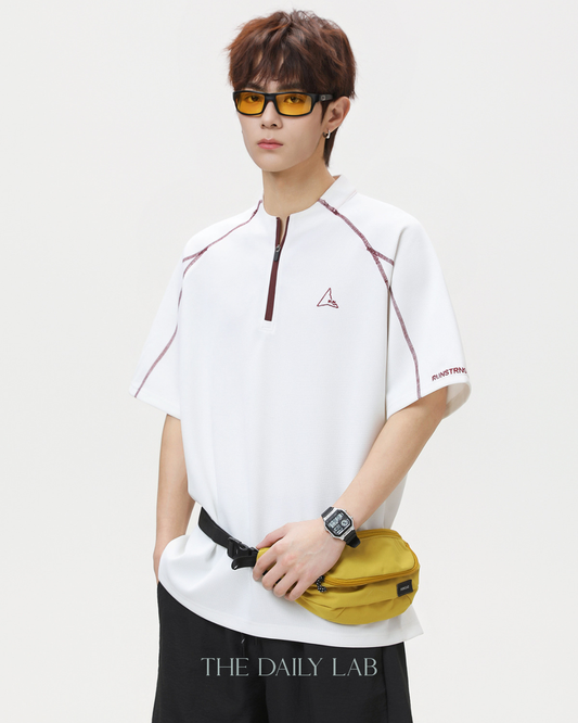 Active Cool Half-Zip Tee in White