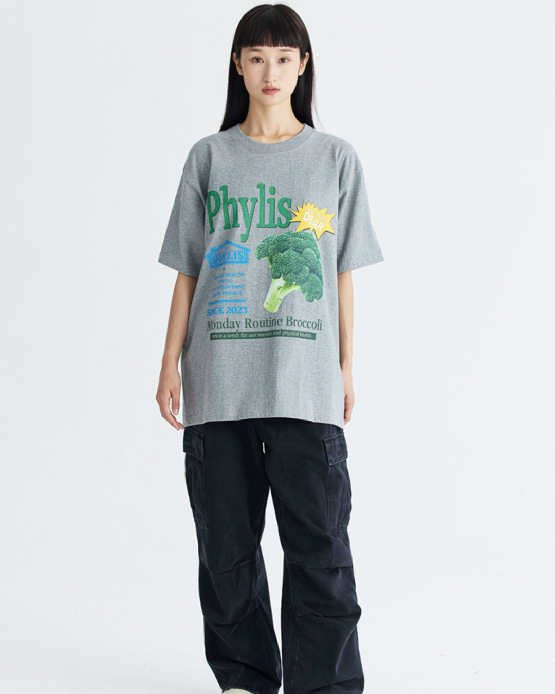 Phylis Oversized Tee in Grey
