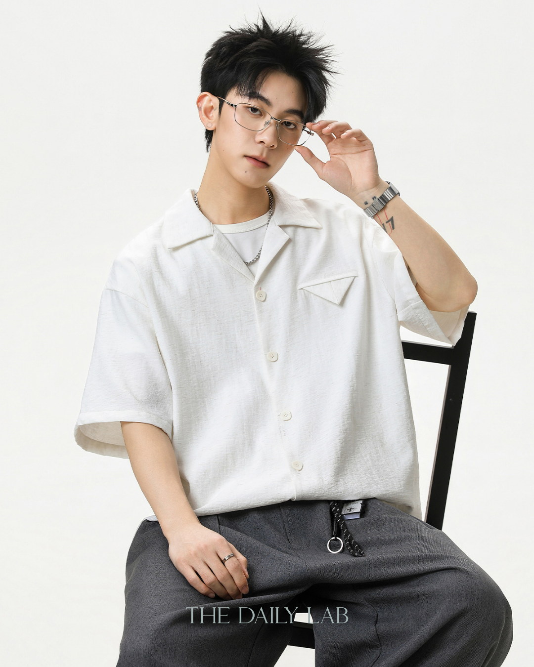 Zen Texture Camp Shirt in White