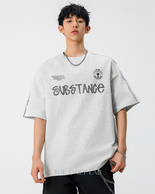 SUBSTANCE Vintage Cotton Tee in Grey
