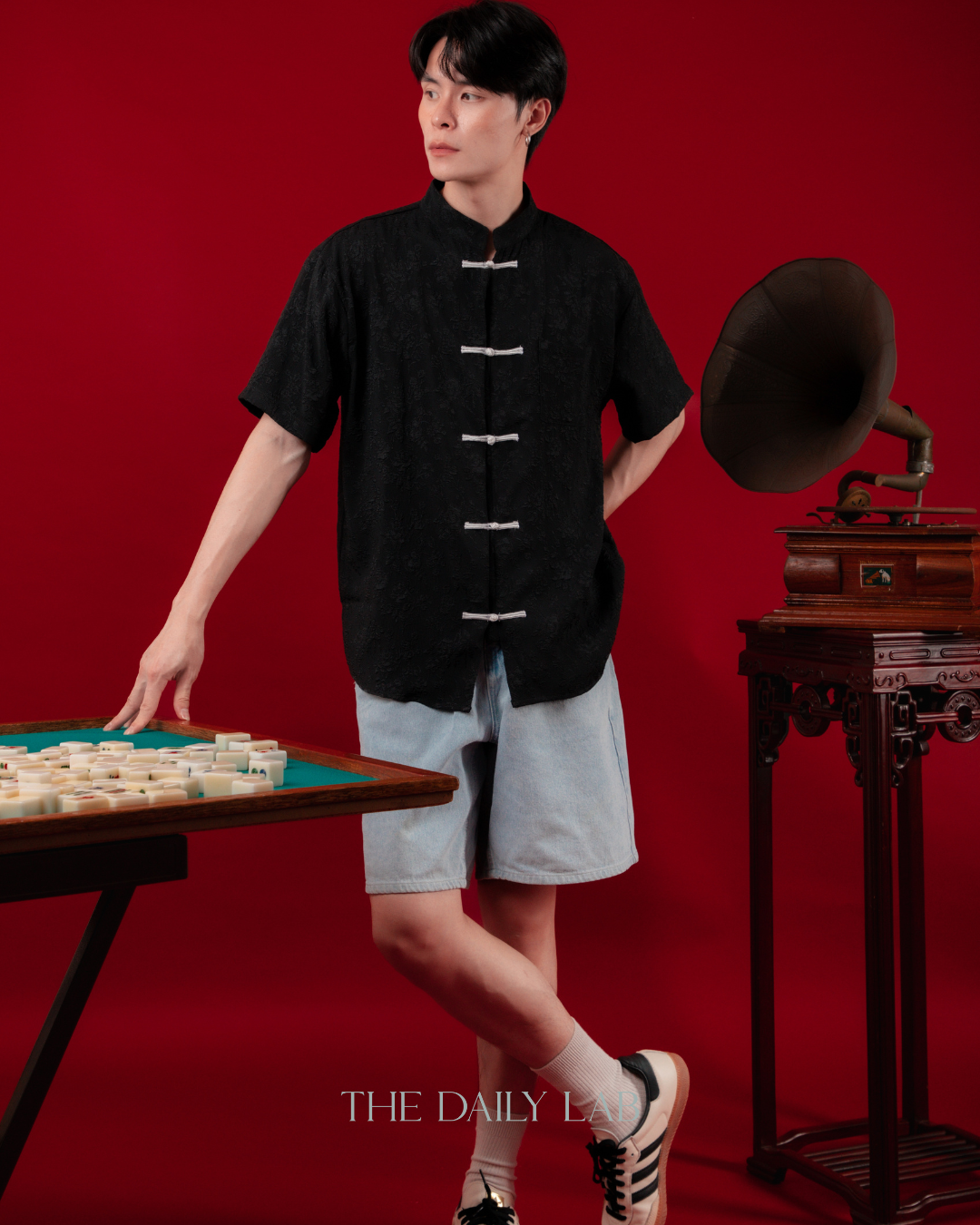 Minimalist Tang Suit Top in Black