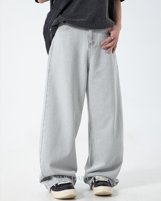 Vintage Washed Wide-Leg Jeans in Blue