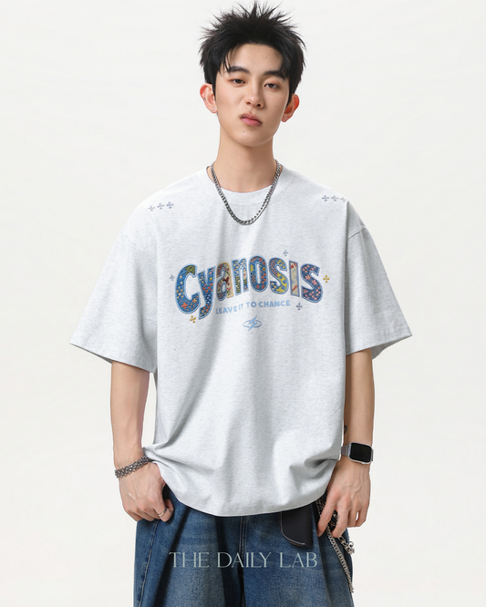 Urban Patch Embroidery Tee in Grey
