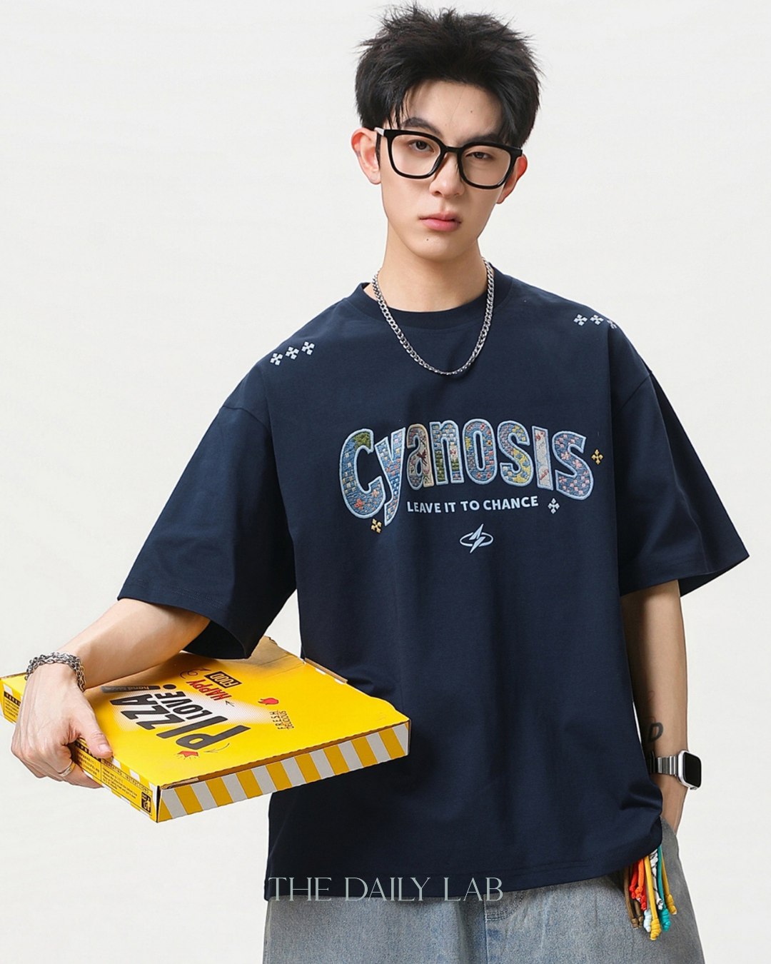 Urban Patch Embroidery Tee in Navy