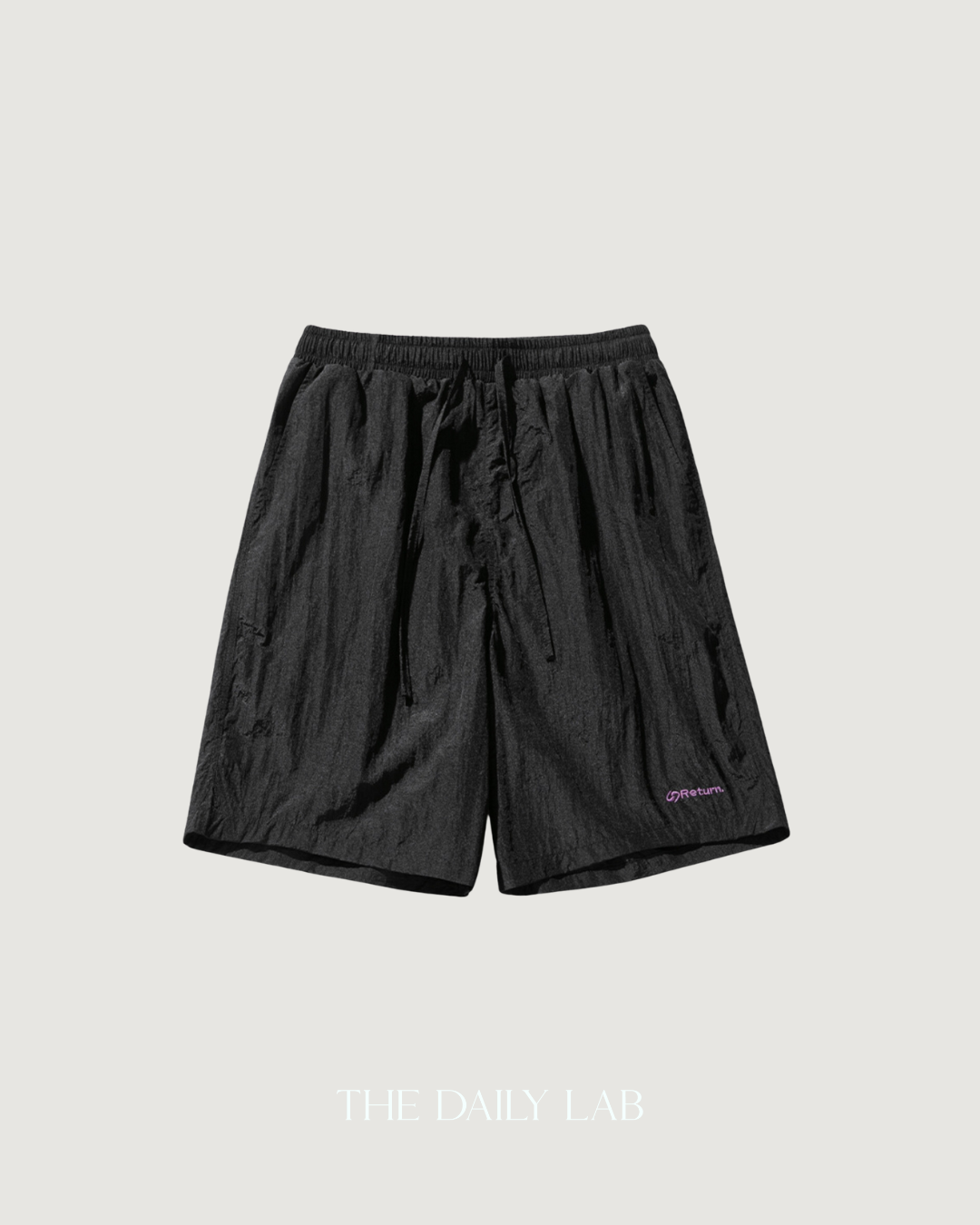 Metallic Nylon Shorts in Black