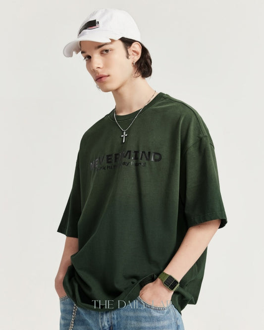 Nevermind Oversized Tee in Dark Green