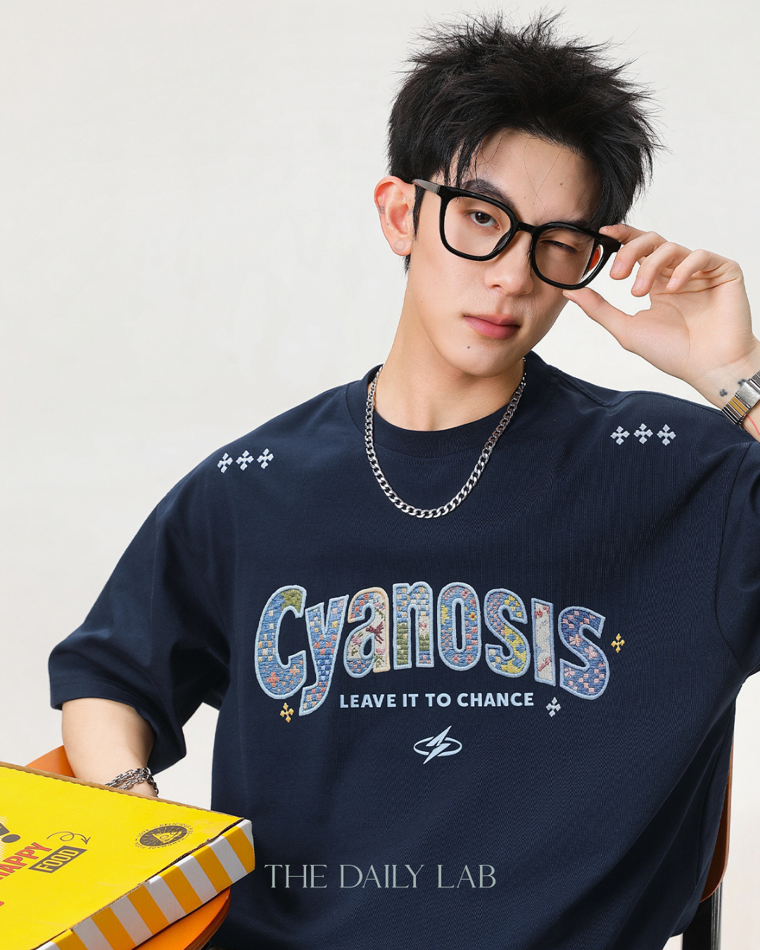 Urban Patch Embroidery Tee in Navy