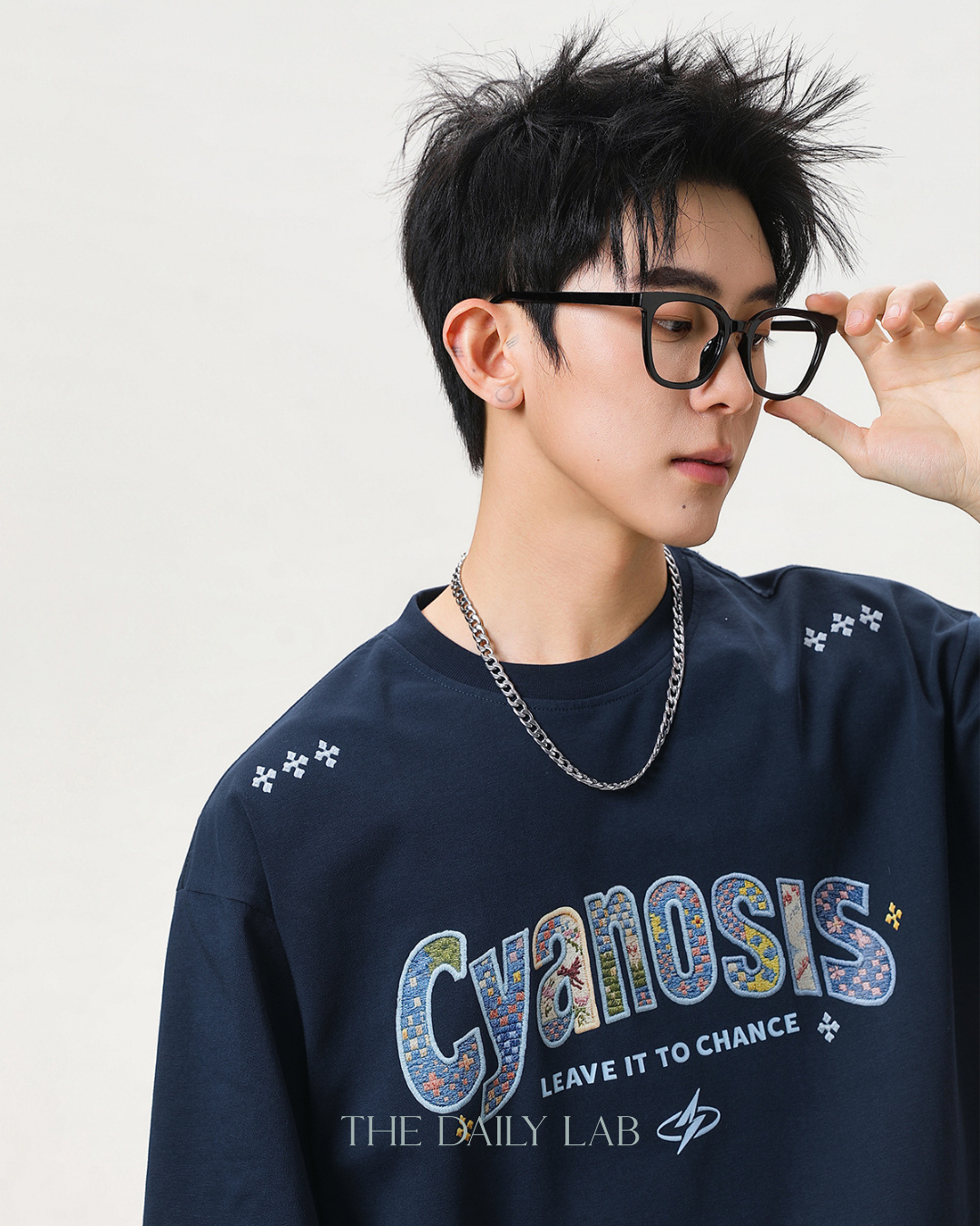 Urban Patch Embroidery Tee in Navy