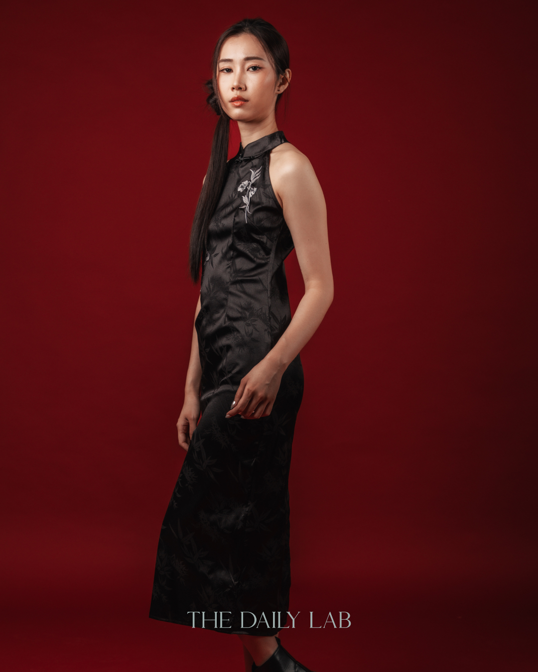 Rose Embrace Halter Maxi Dress