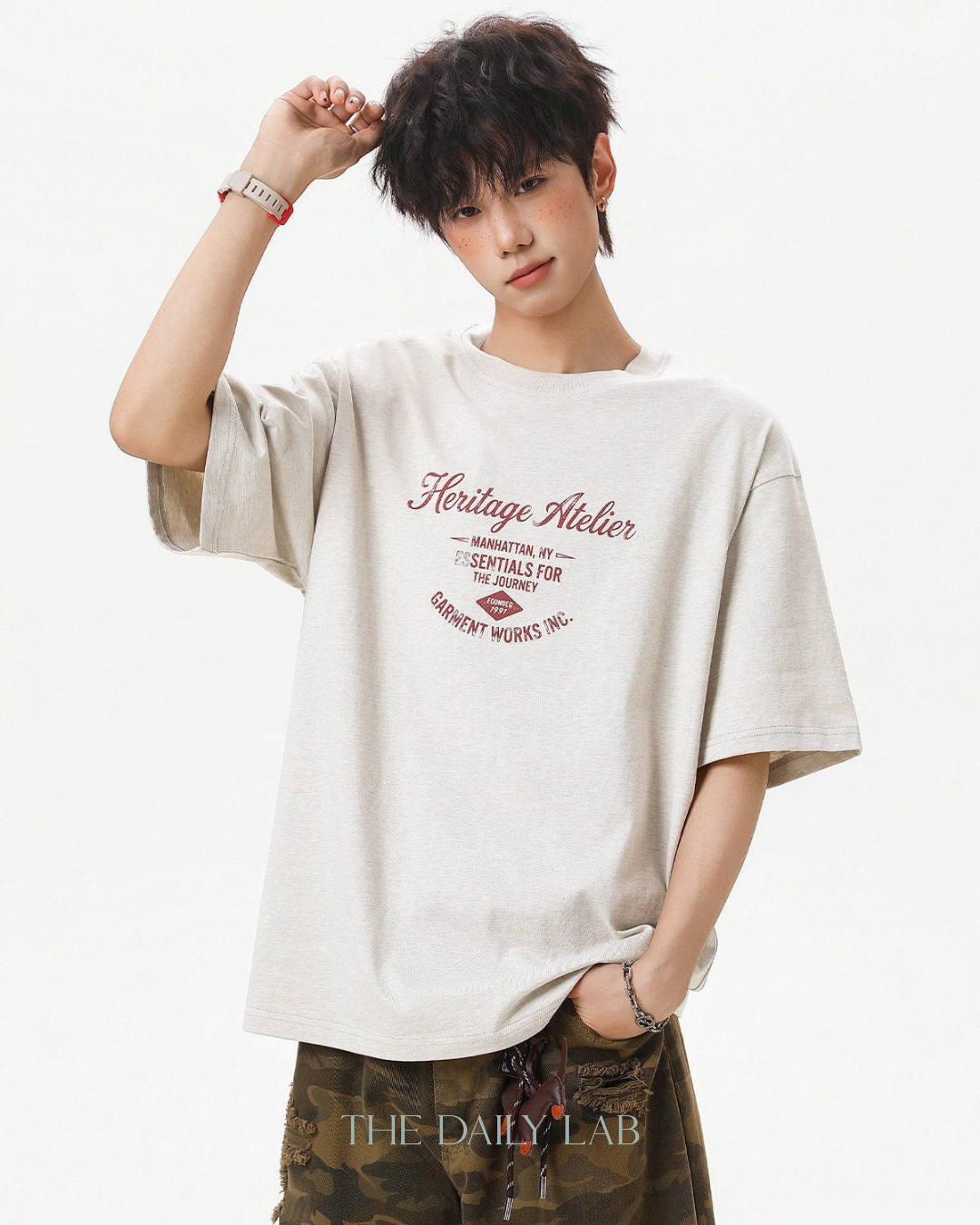 Heritage Atelier Graphic Tee in Oatmeal