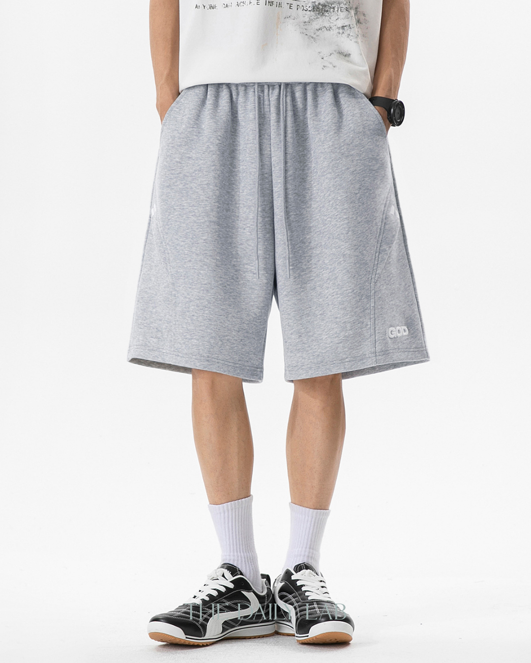 Embroidered Causual Pants in Grey