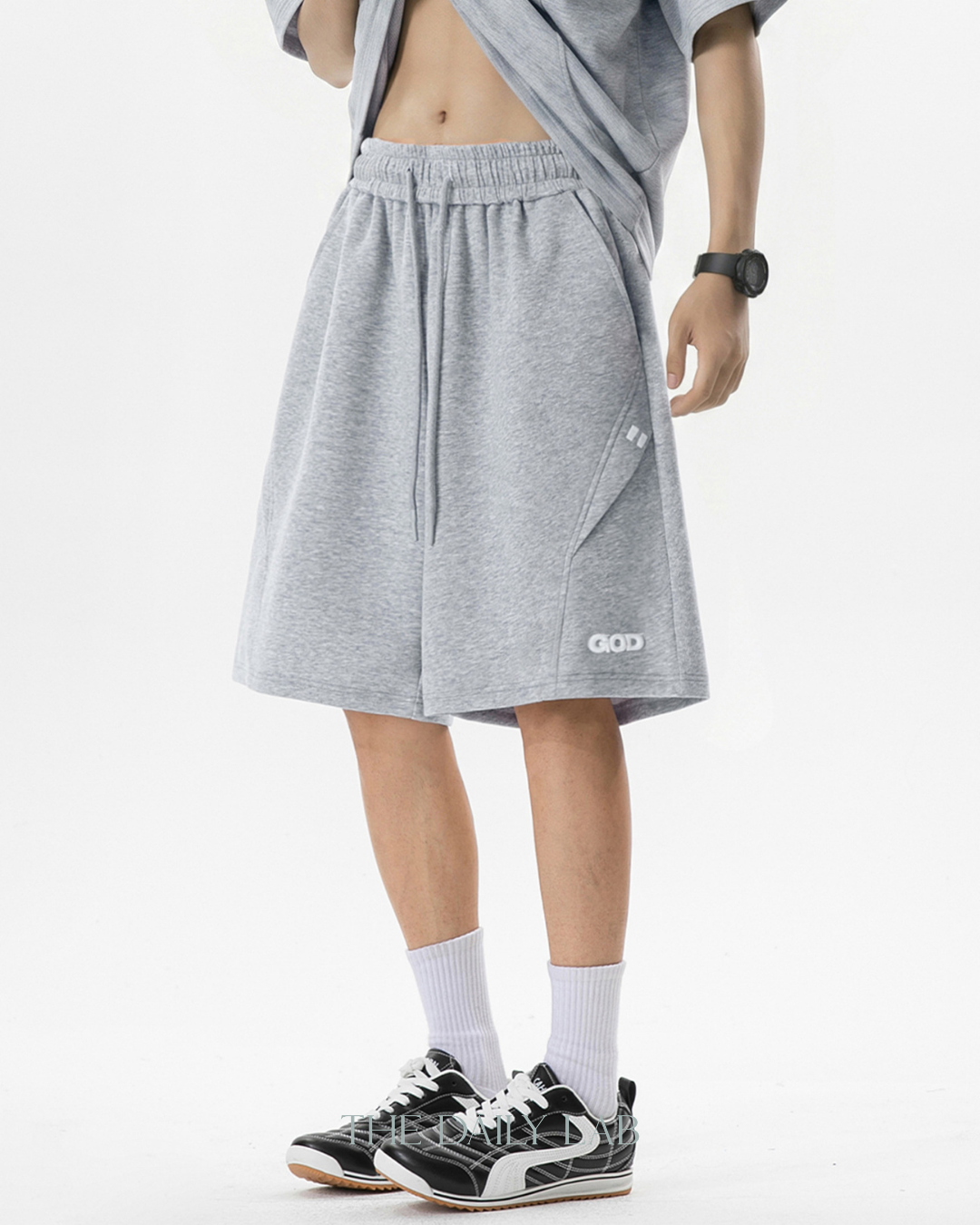 Embroidered Causual Pants in Grey